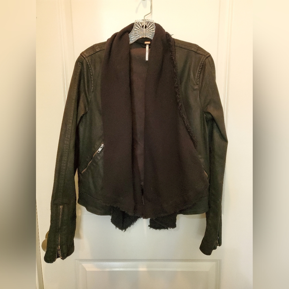 Free People black moto jacket size 8